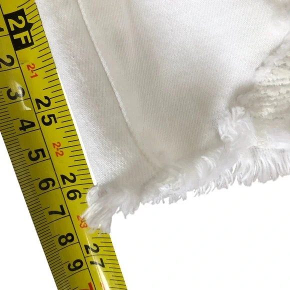 KanCan Womens White Denim Jeans Frayed Hem Cropped Skinny Jeans Size 7/27 - Picture 13 of 14